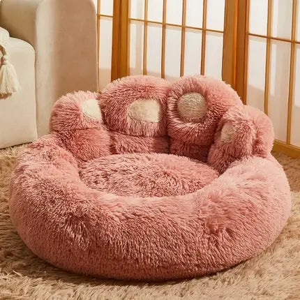 RelaxPaw™ Calming Bear Paw Pet Bed – Anti-Anxiety Sofa Bed