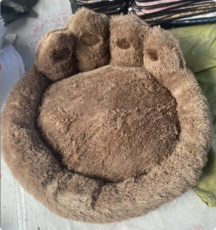 RelaxPaw™ Calming Bear Paw Pet Bed – Anti-Anxiety Sofa Bed