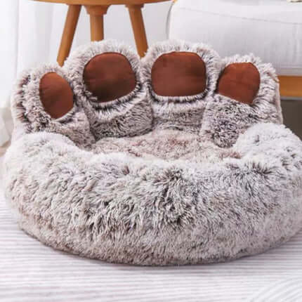 RelaxPaw™ Calming Bear Paw Pet Bed – Anti-Anxiety Sofa Bed