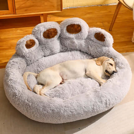 RelaxPaw™ Calming Bear Paw Pet Bed – Anti-Anxiety Sofa Bed